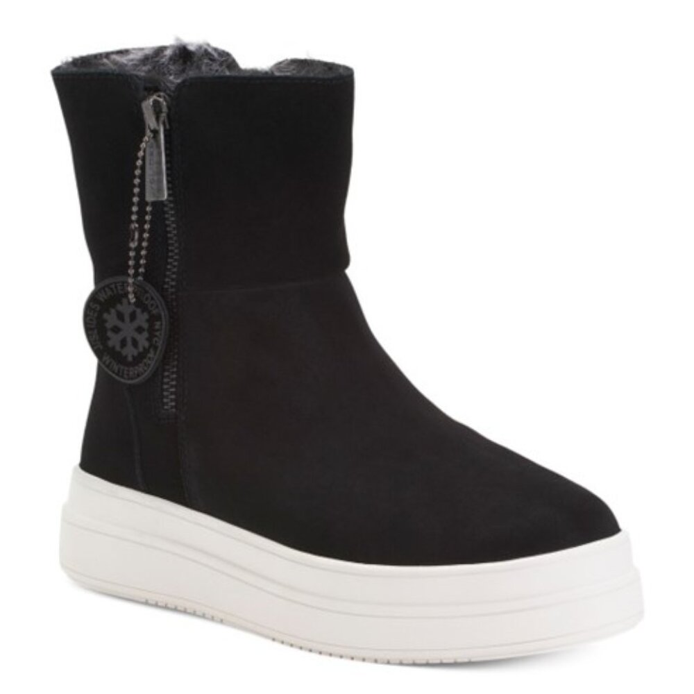JSLIDES Tristan Black Suede Sneaker Booties